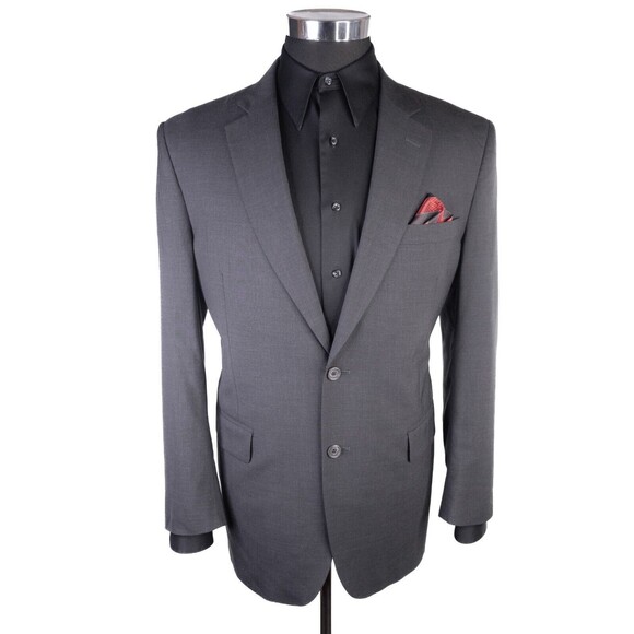 Jos A Bank 2-Pcs Solid Gray Suit Jacket Blazer Jacket Size 41R/S Pants 34X31 - Picture 2 of 16